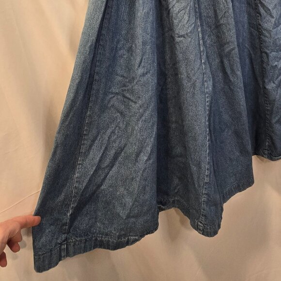 Vintage 70's Brittania Denim Skirt Size 11/12 Blue Zip Flare - Picture 4 of 7